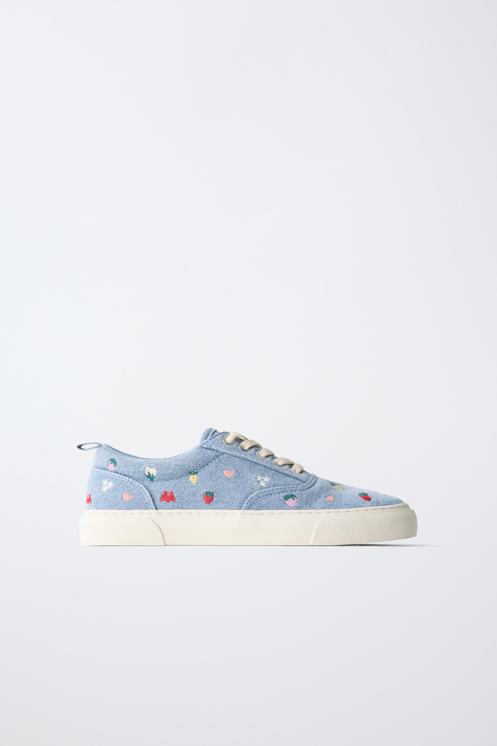 EMBROIDERED COTTON SNEAKERS